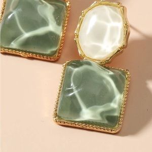Light Green Stone Earrings